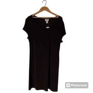 Chico’s NWT Traveler’s Milan’s Cap Sleeve Chocolate Brown Summer Dress XL